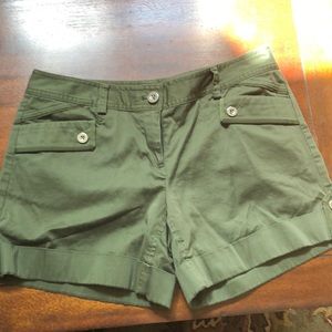 White House Black Market olive shorts size 6